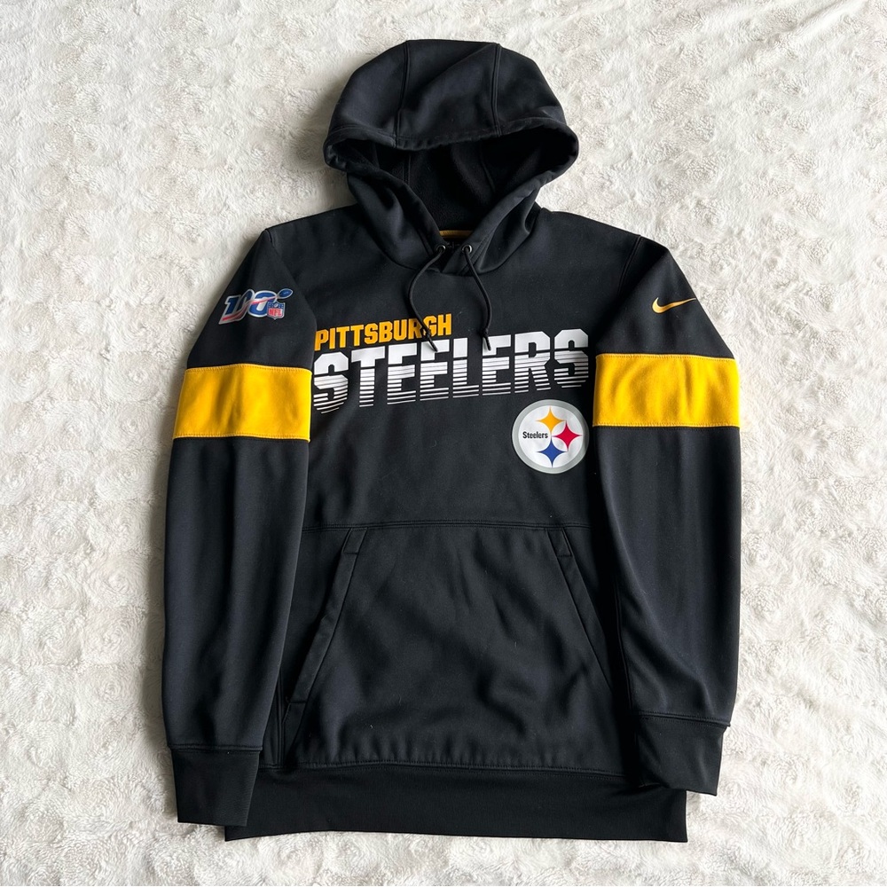Pittsburgh Steelers Hoodie Sweatshirt Mens Small Black Nike Dri-Fit NFL Football